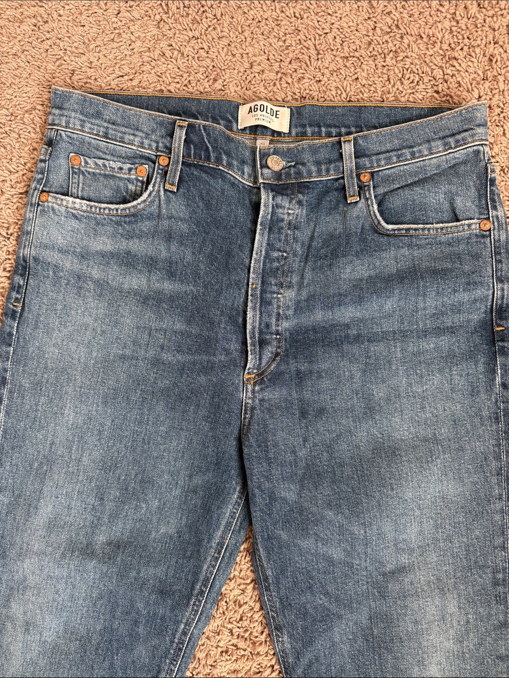AGOLDE Blue Denim Jeans - Classic Straight Fit